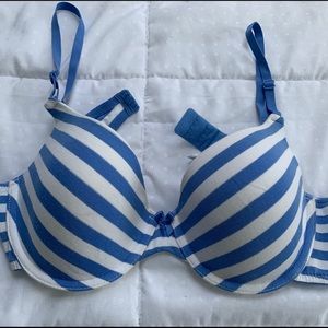 Blue stripe cotton Bra (36C)